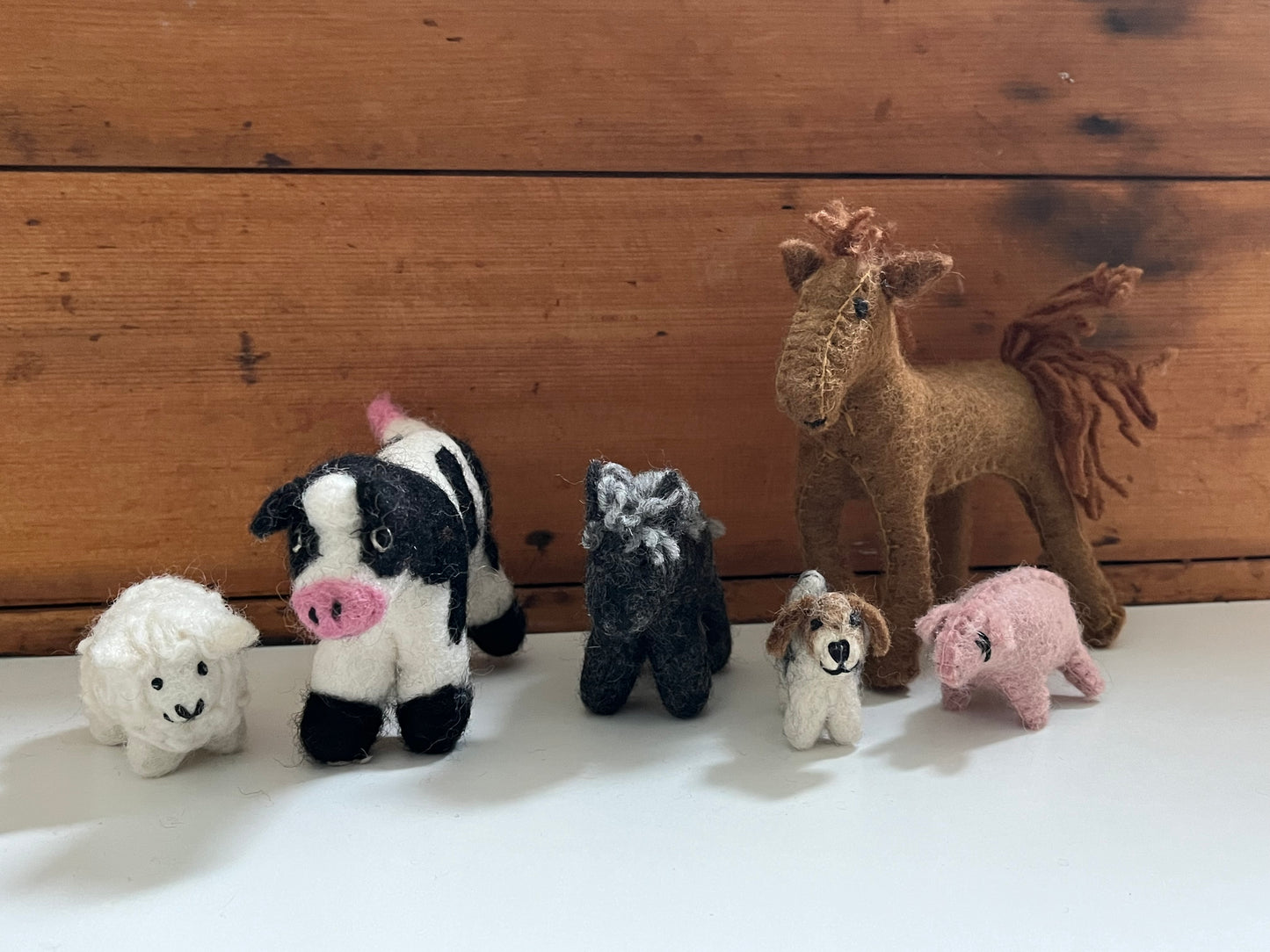 Wool Felted Set - FARM ANIMALS, 6 pieces!