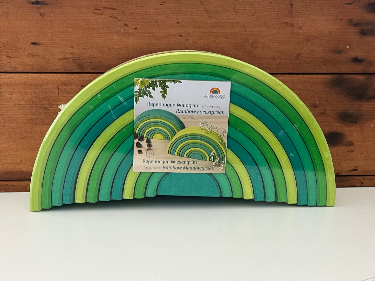 Wooden Toy - GREEN RAINBOW TUNNEL, 2 choices, 12 pieces each!