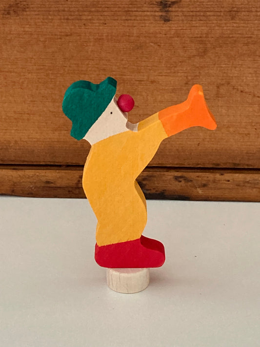 Wooden Deco by Grimm's - CLOWN with a TRUMPET in Yellow