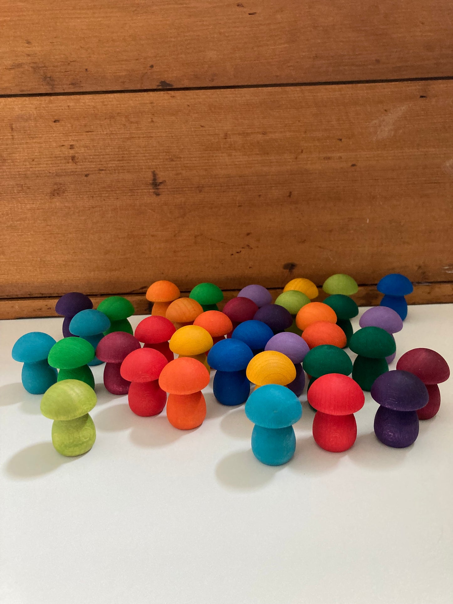 Wooden Toy - RAINBOW MUSHROOMS by Grapat, 36!