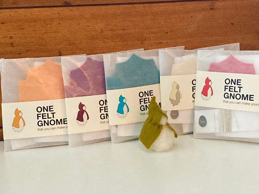 Kits d'artisanat - Felt GNOMES , fait 1 Gnome dans un choix de 6 couleurs !
