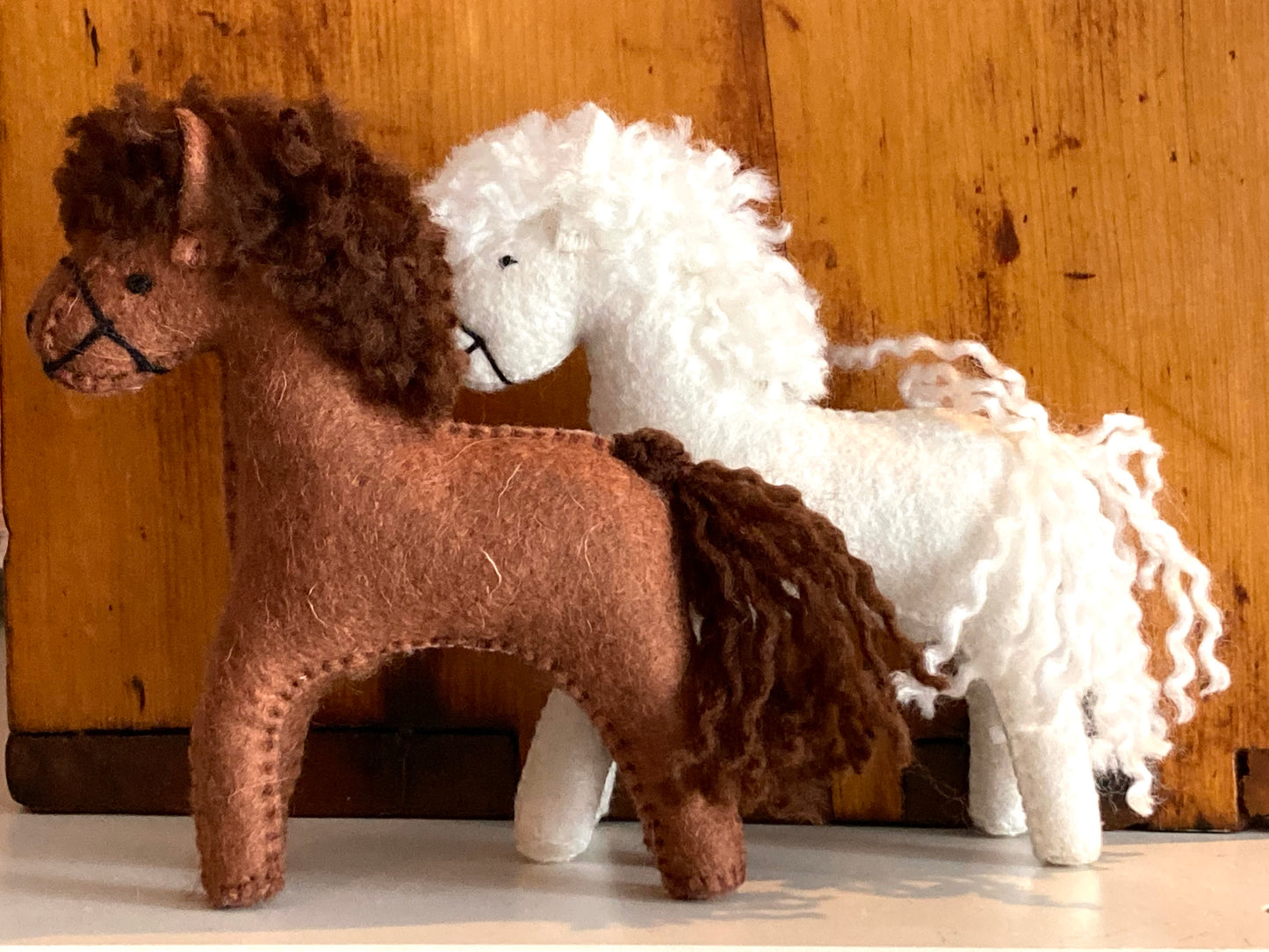 Dollhouse Soft Toy - FELT BROWN HORSE