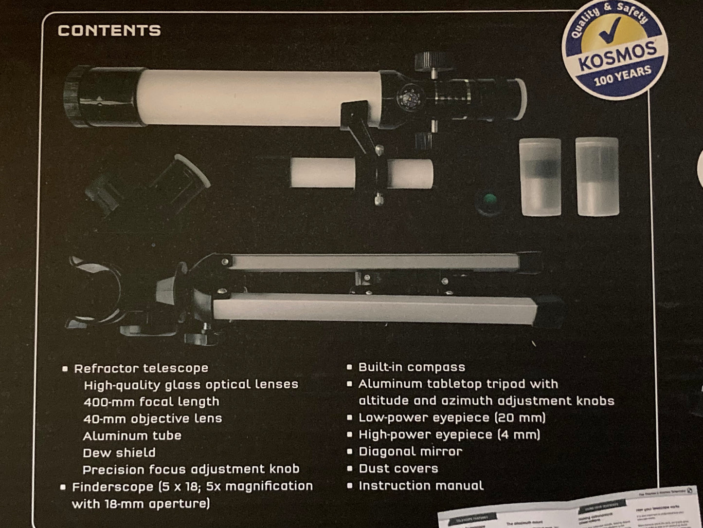 TÉLESCOPE éducatif et fonctionnel, avec trépied !