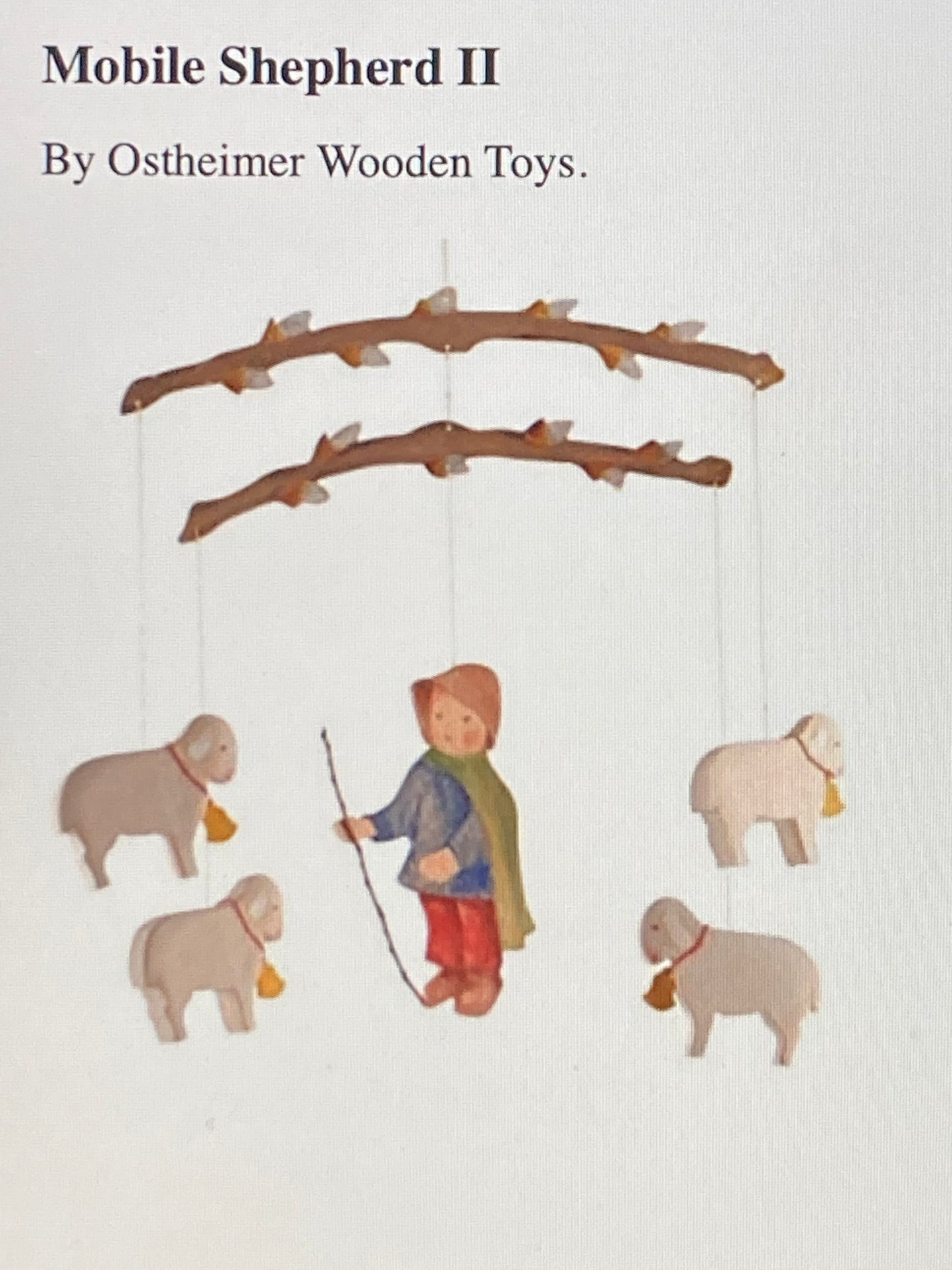 Wooden Mobile for Baby's Room - SHEPHERD BOY AND SHEEP