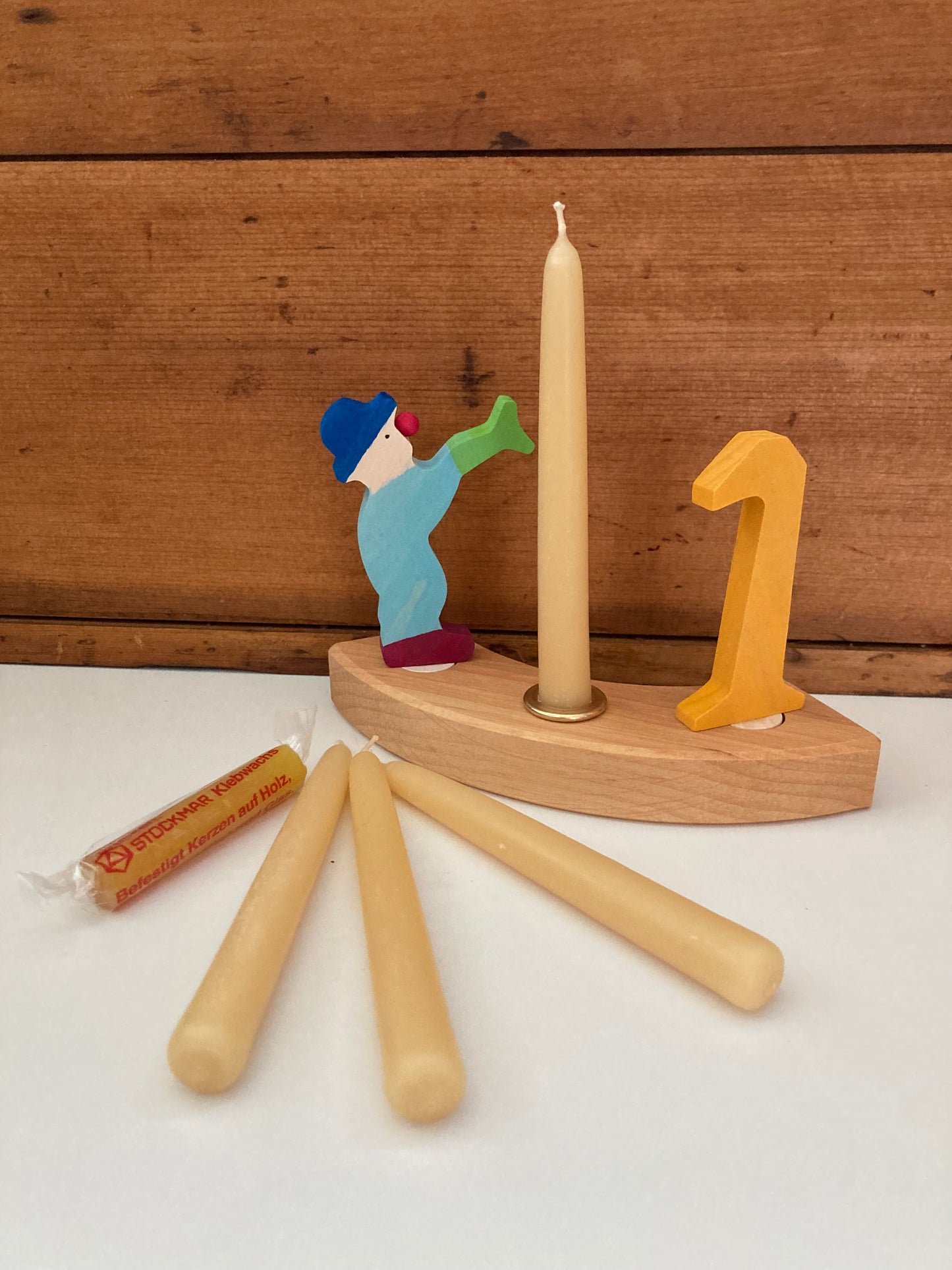 Beeswax Candles - Small 100%NATURAL BEESWAX CANDLES for Tissue Paper Silhouette Wooden Stand & all Deco by Grimm's Rings (Box of 20 candles)