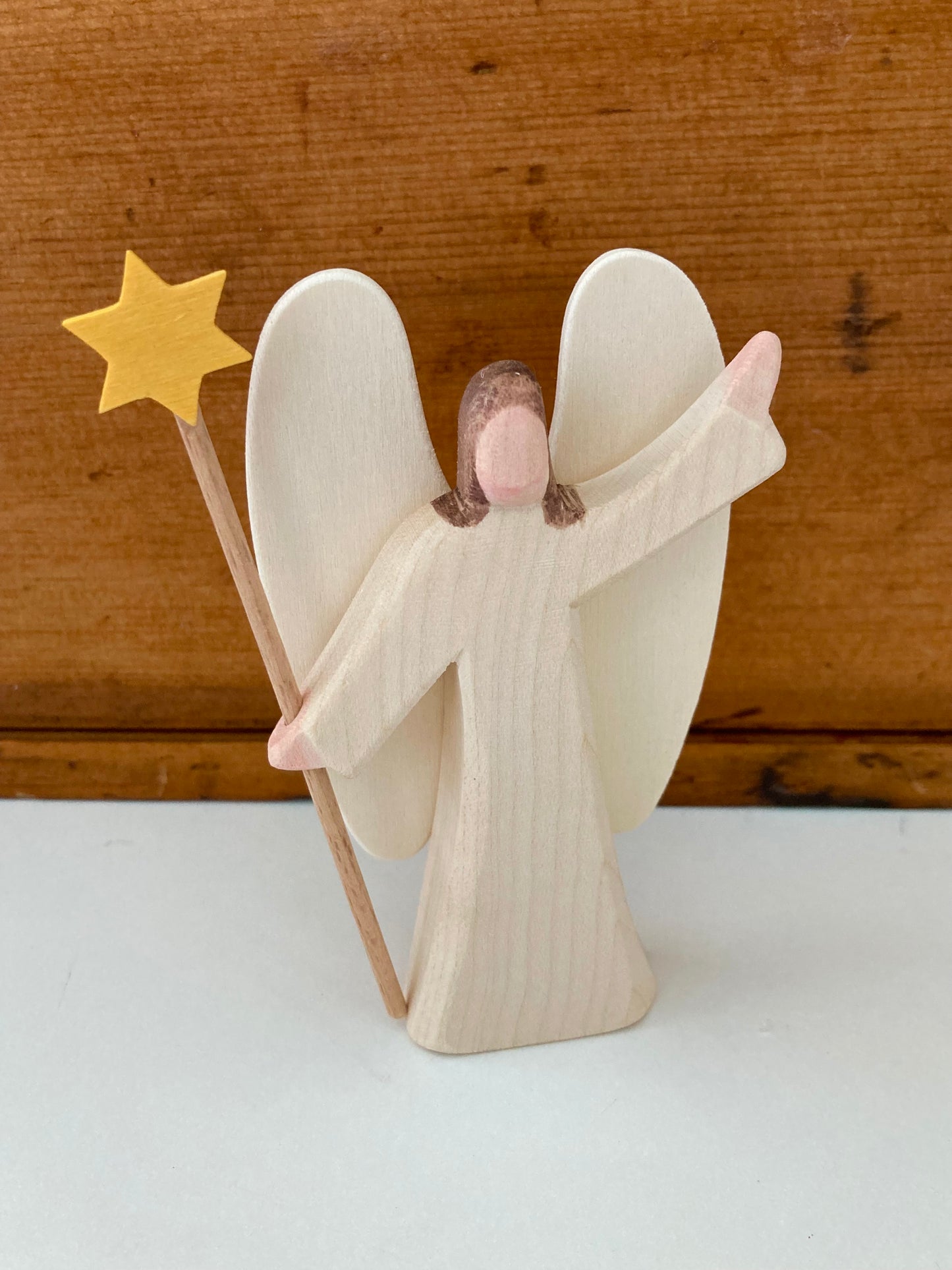 Wooden Toy - Ostheimer ANGEL WITH STAR STAFF (small size)