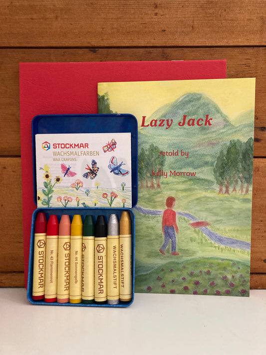 Art Set - AN EARLY READER, TIN of 8 BEESWAX STICK CRAYONS AND DRAWING BOOK