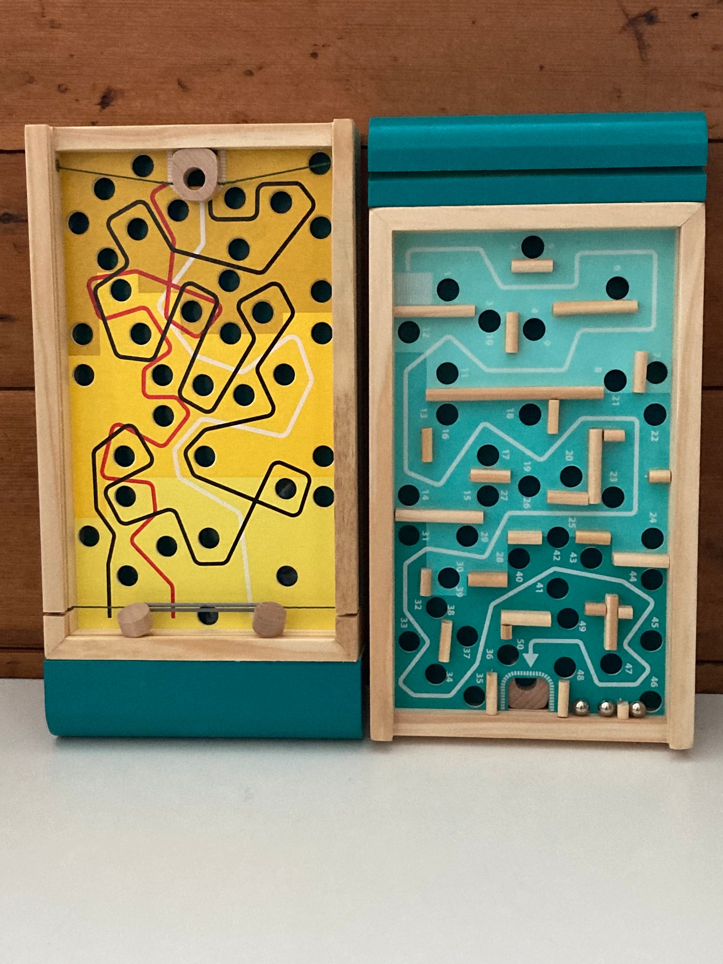 Wooden Family Game - LABYRINTH SKILL GAME! "Two-games-in-One"