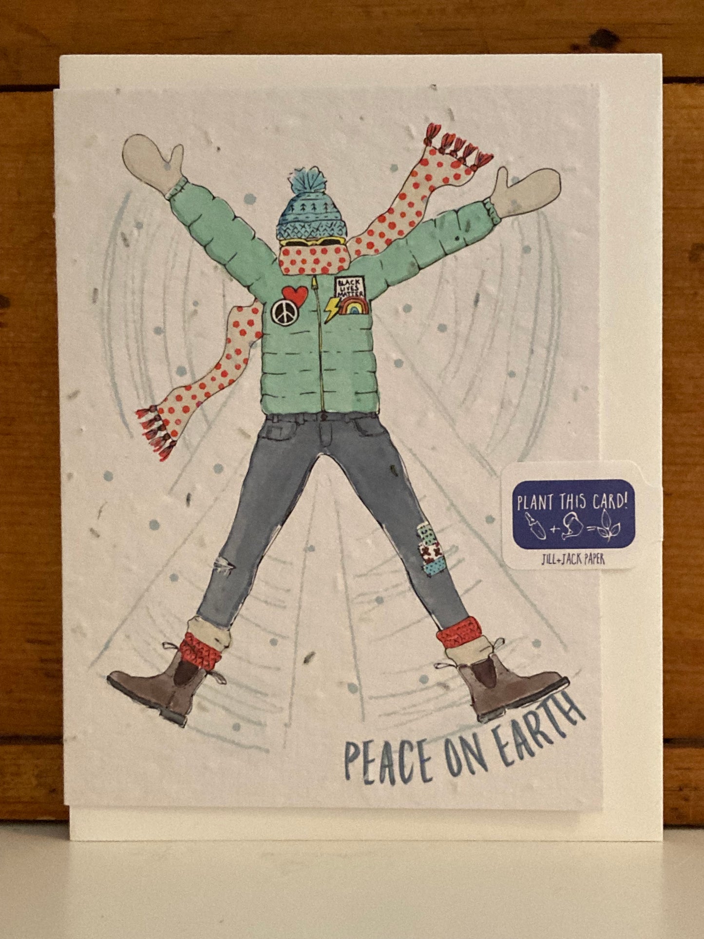 FlowerPaper Greeting Card - PEACE ON EARTH
