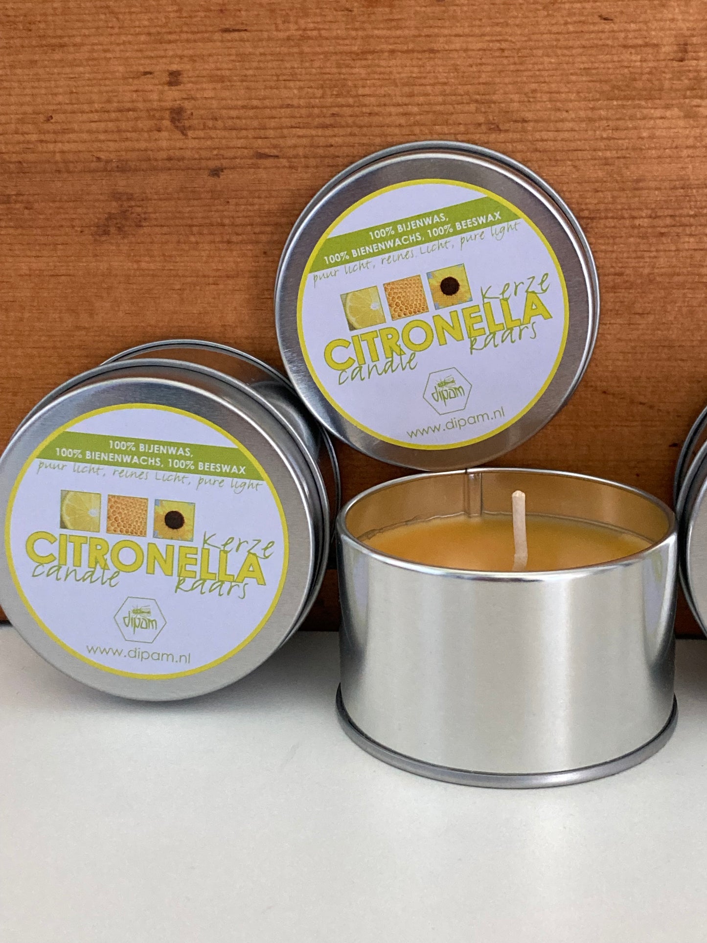 Beeswax CITRONELLA CANDLE, in a Tin - EcoHome