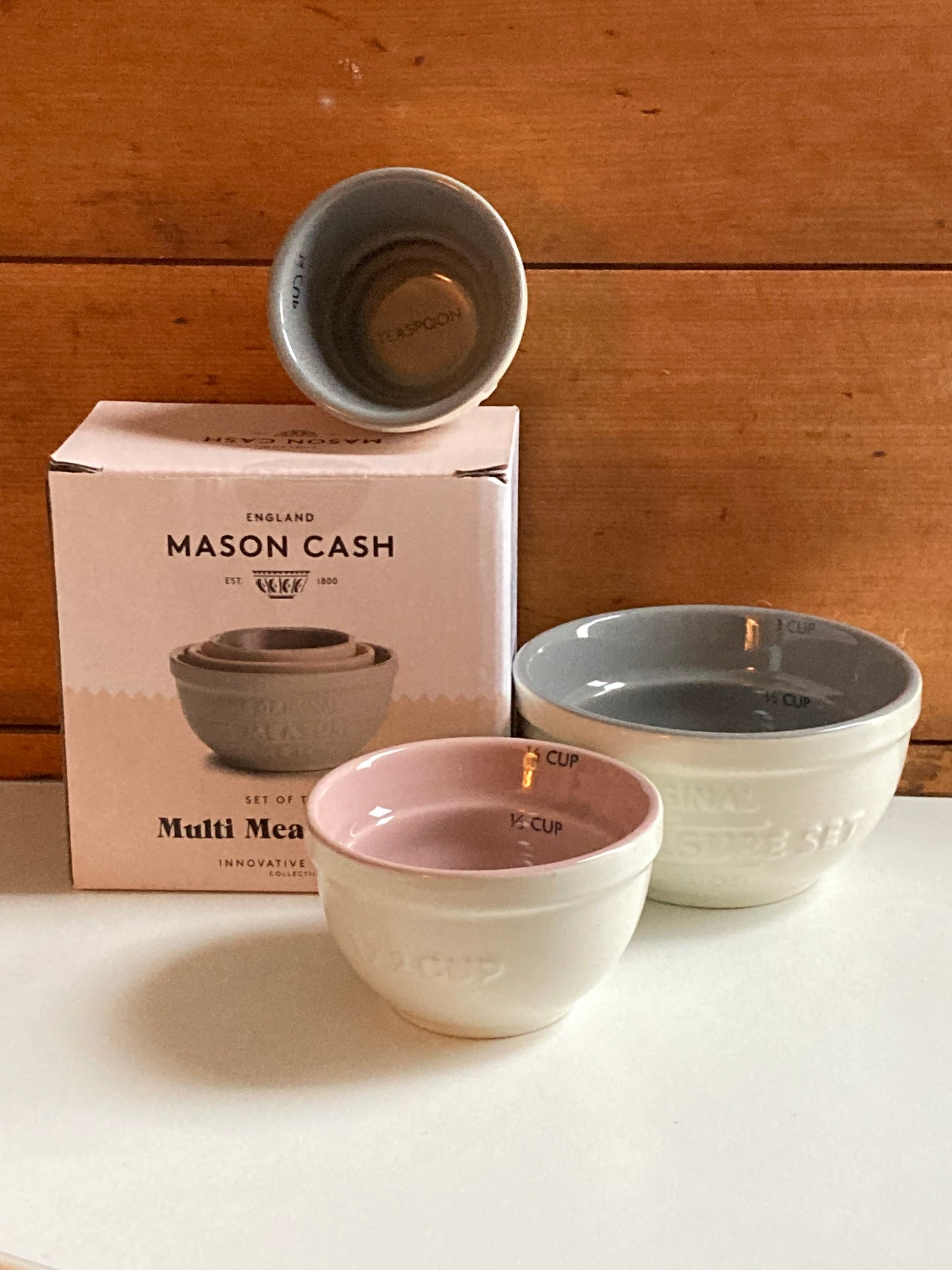 EcoHome - Mason Cash CERAMIC MEASURING BOWL CUPS, set of 3