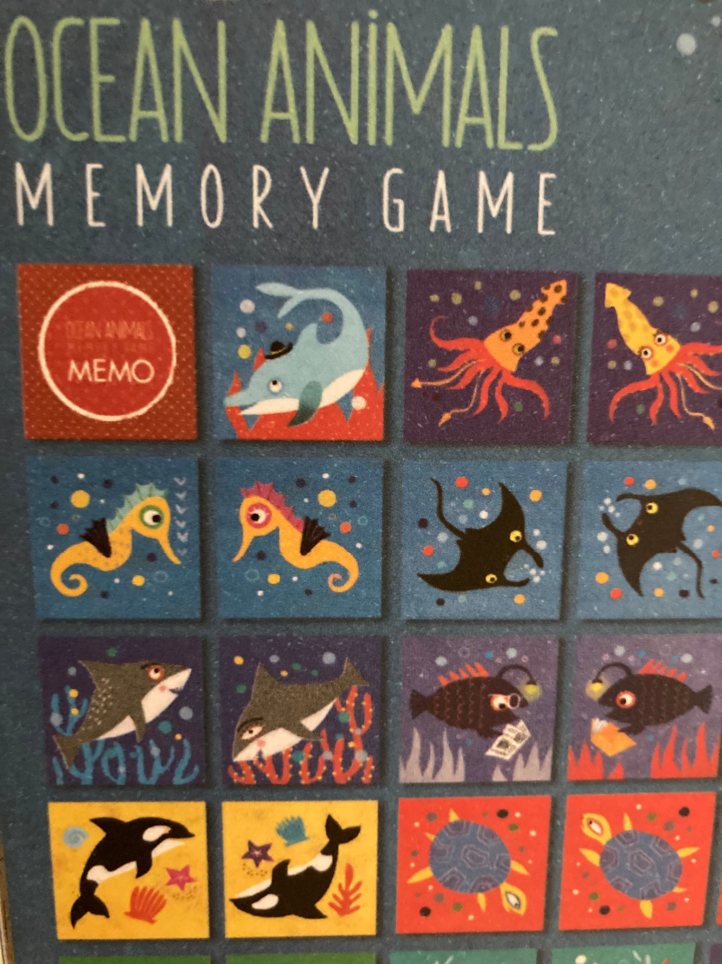 Educational Memory Game Set - OCEAN ANIMALS, (age3+)