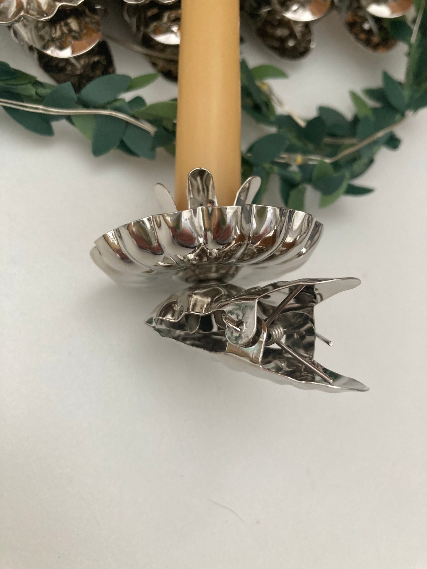 EcoHome - TIN CHRISTMAS TREE CANDLE HOLDERS... set of 10!