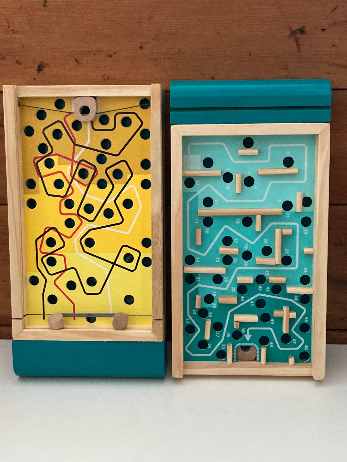 Wooden Family Game - LABYRINTH SKILL GAME! "Two-games-in-One"
