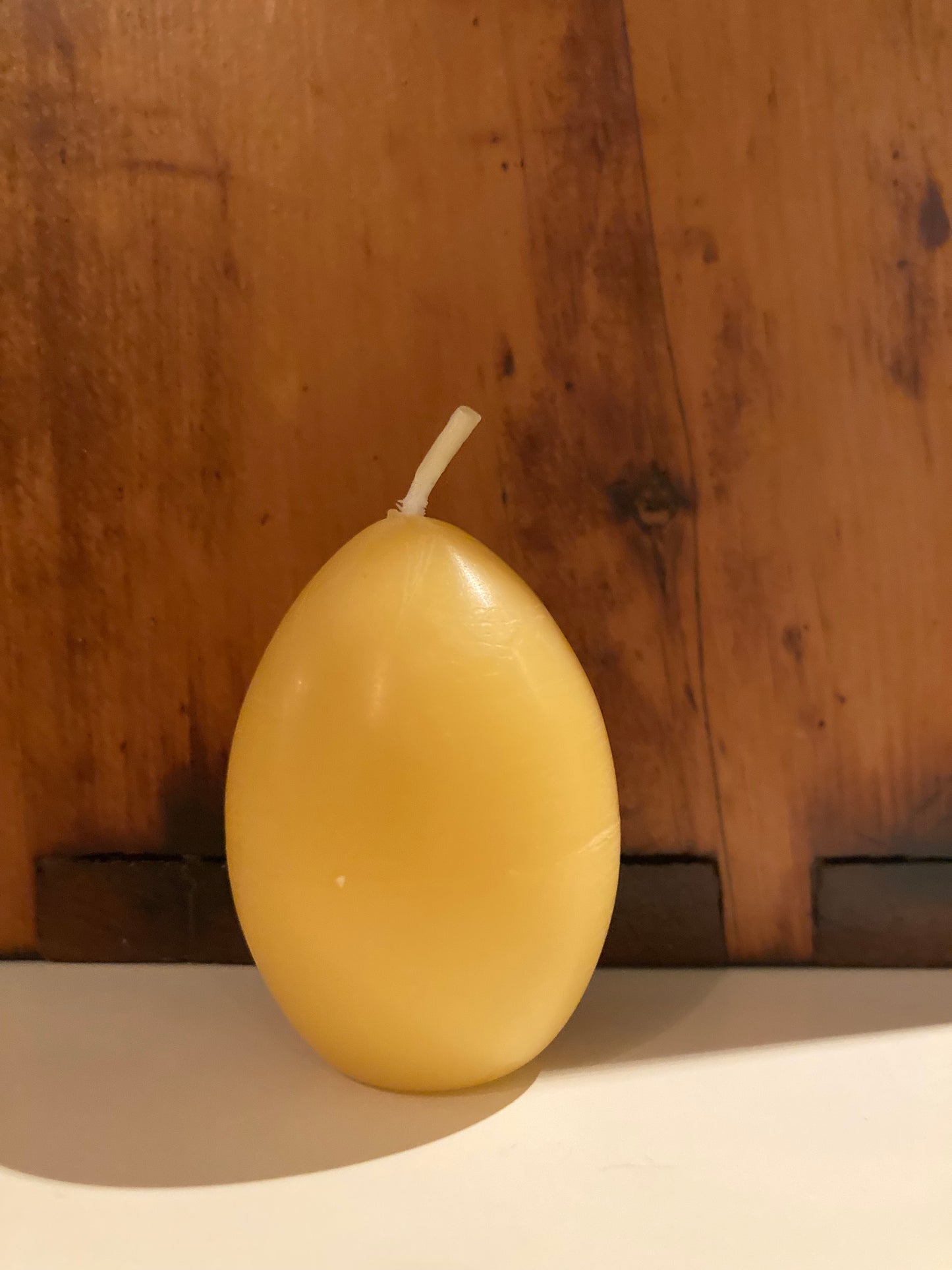 Beeswax Candle - Solid, pure beeswax EGG SHAPE
