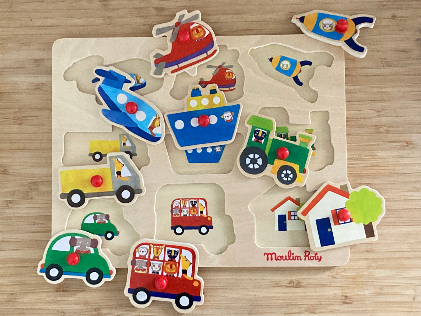Wooden Toy, Baby - "WAY-TO-TRAVEL" FIRST PUZZLE