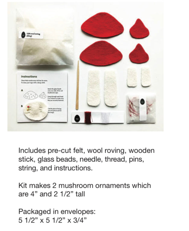 Crafting Kits - Felt MUSHROOMS, makes 2!