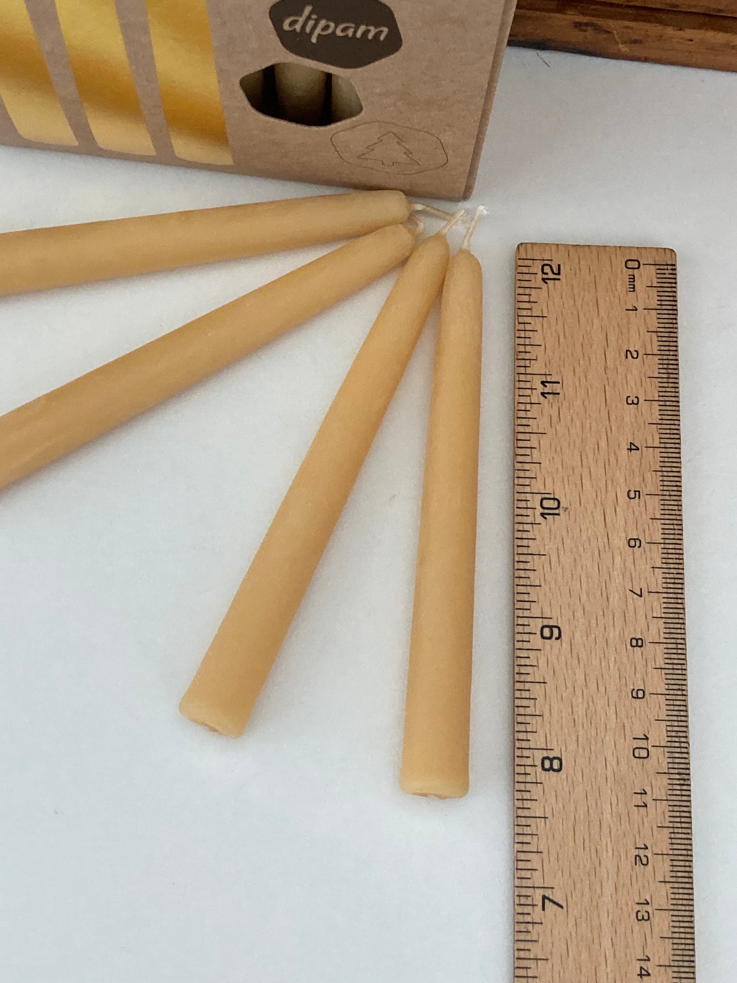 Beeswax Candles - Small 100%NATURAL BEESWAX CANDLES for Tissue Paper Silhouette Wooden Stand & all Deco by Grimm's Rings (Box of 20 candles)