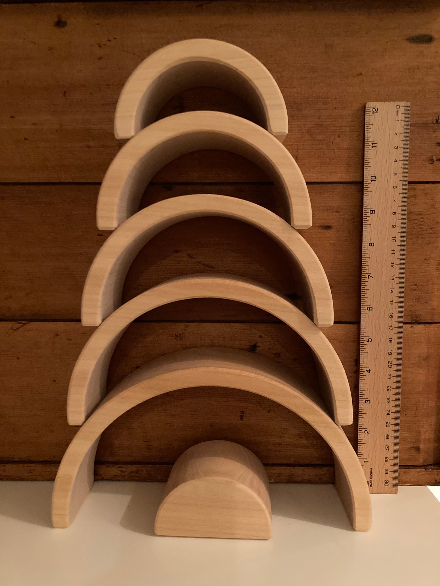 Wooden Toy - LARGE NESTING TUNNEL, Natural Wood