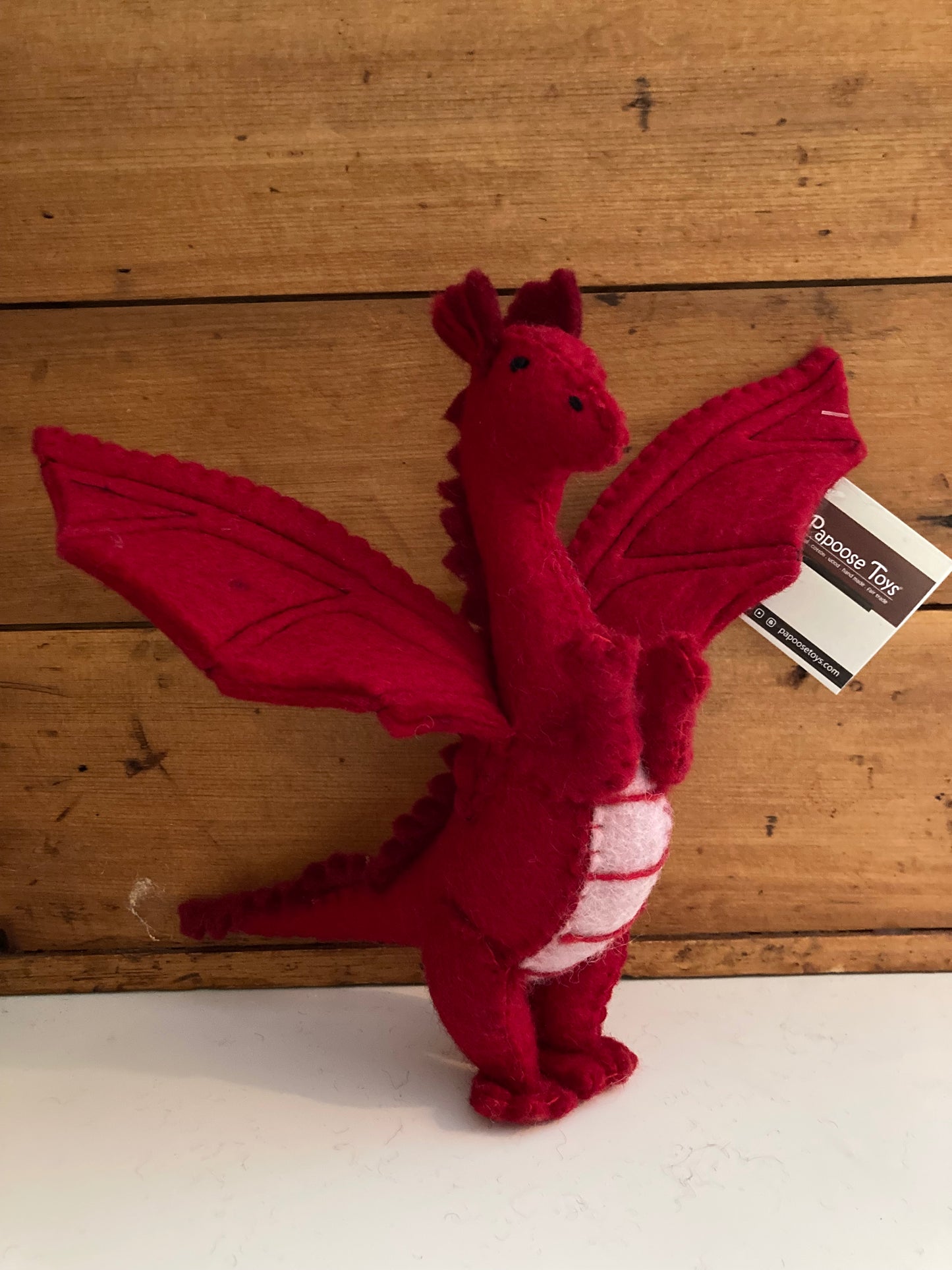 Dollhouse Play - Wool Felted DRAGON, Red