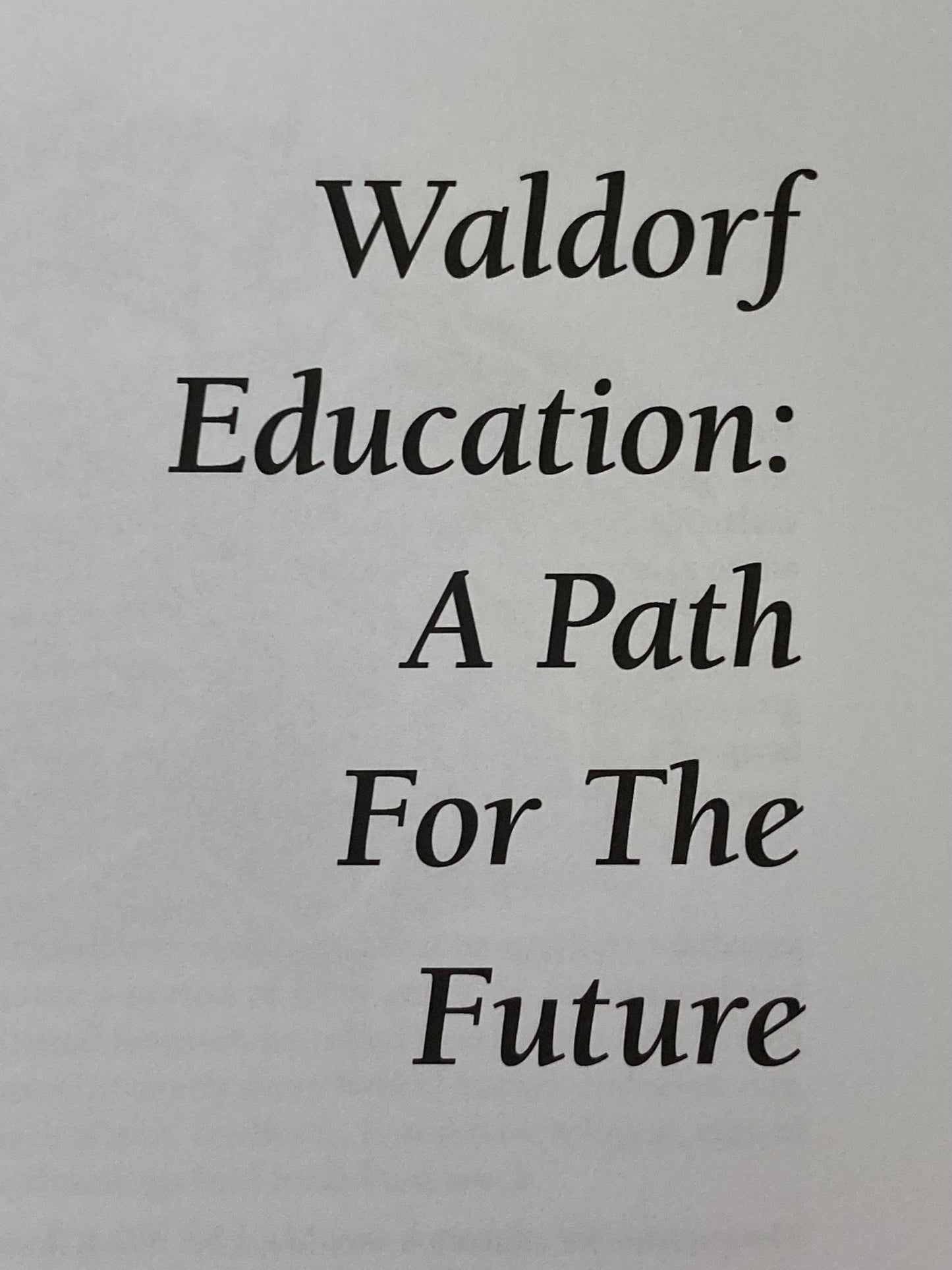 Parenting Resource Book - WALDORF EDUCATION, A FAMILY GUIDE