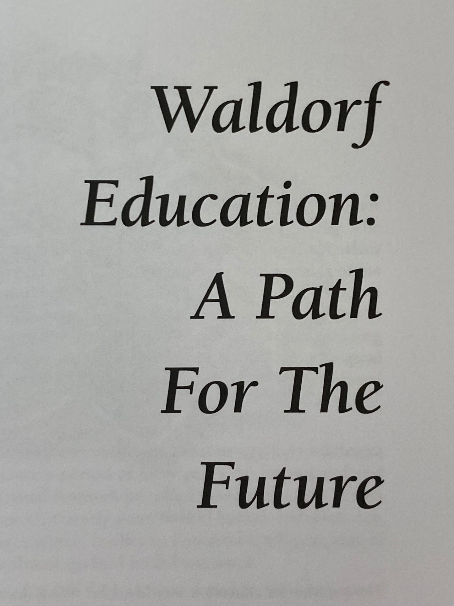 Livre de ressources parentales - WALDORF EDUCATION, A FAMILY GUIDE