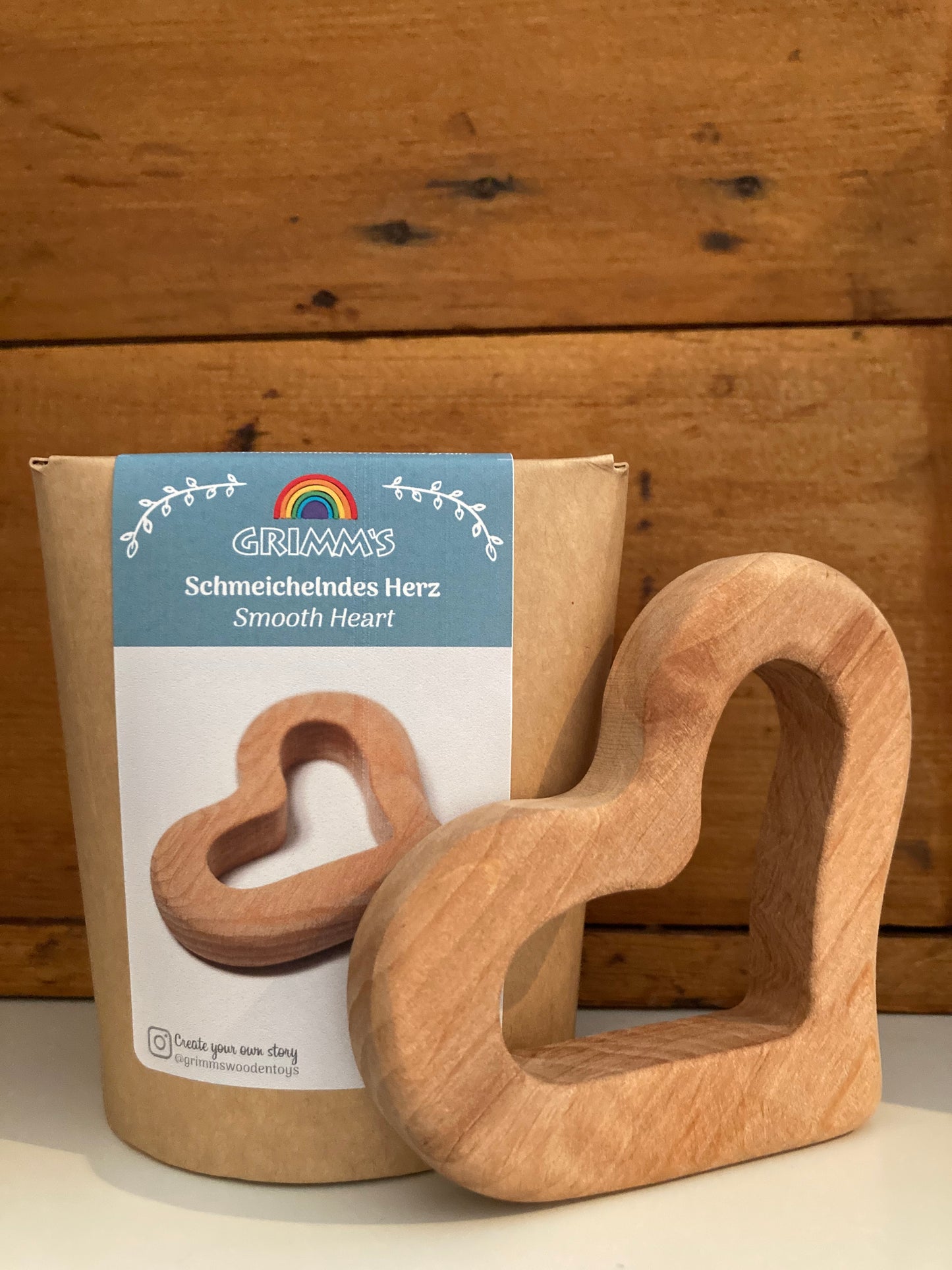 Wooden Toy, Baby - GRASPING SMOOTH HEART