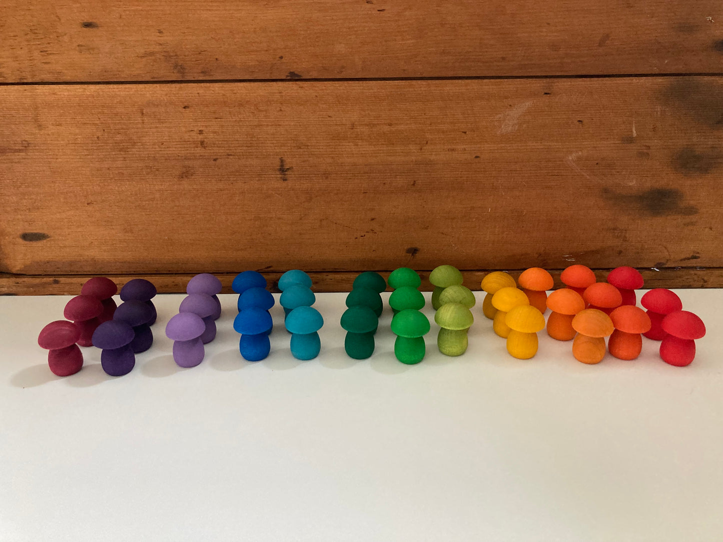 Wooden Toy - RAINBOW MUSHROOMS by Grapat, 36!