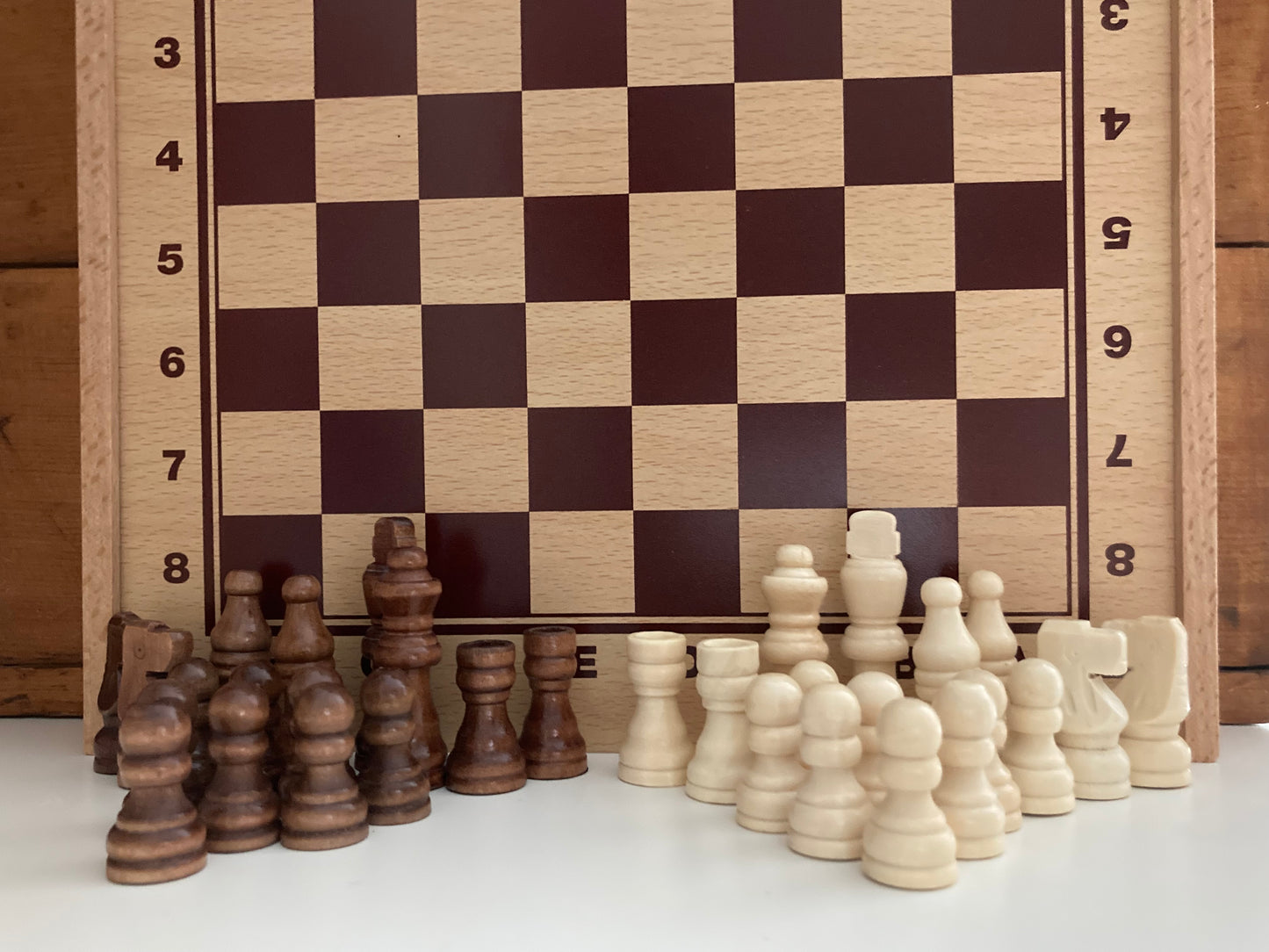 Wooden CHESS & CHECKERS BOARD SET