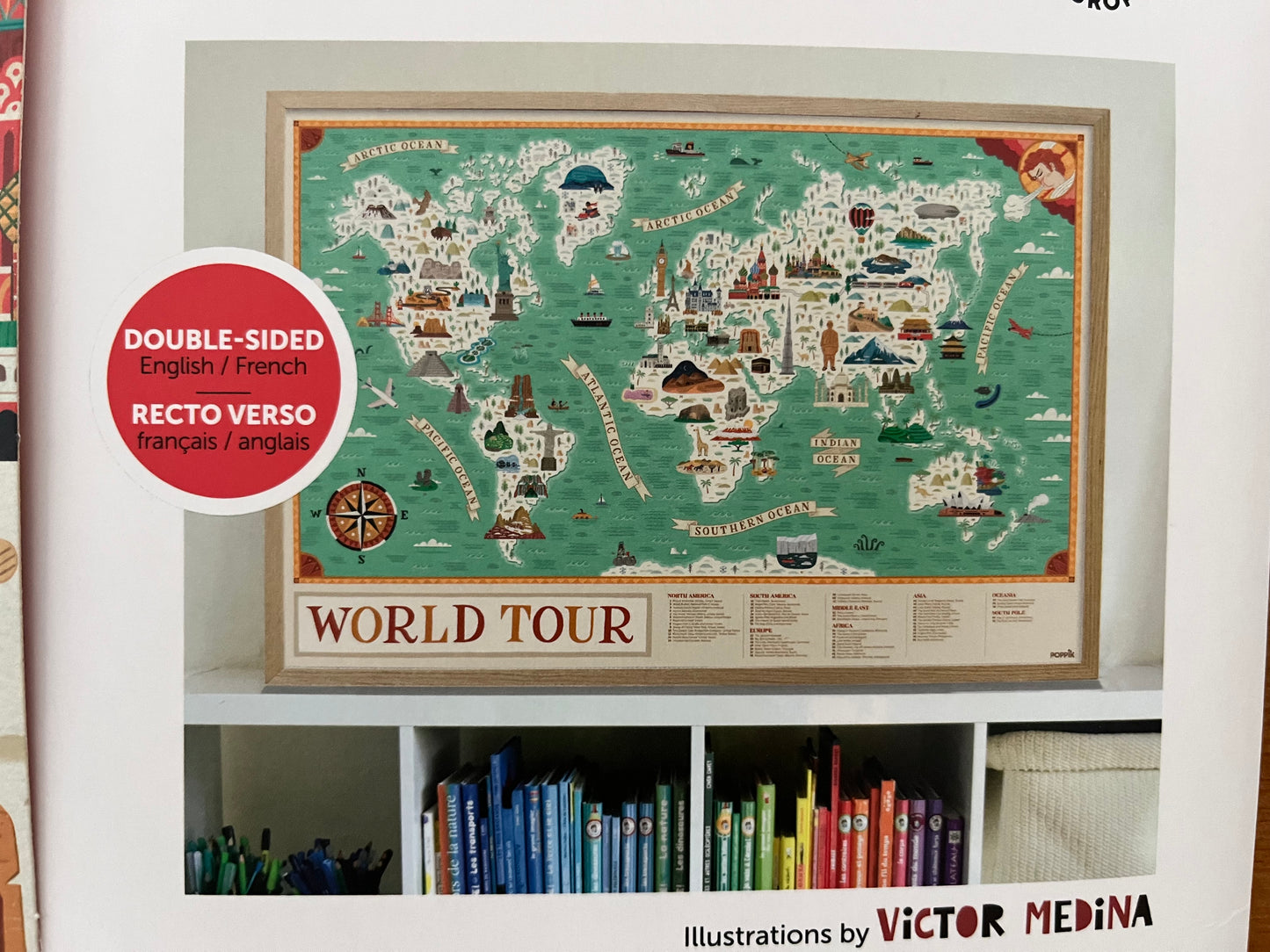 Activity Set - WORLD WIDE MAP POSTER with over 70 removable stickers!