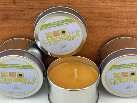 Beeswax CITRONELLA CANDLE, in a Tin - EcoHome