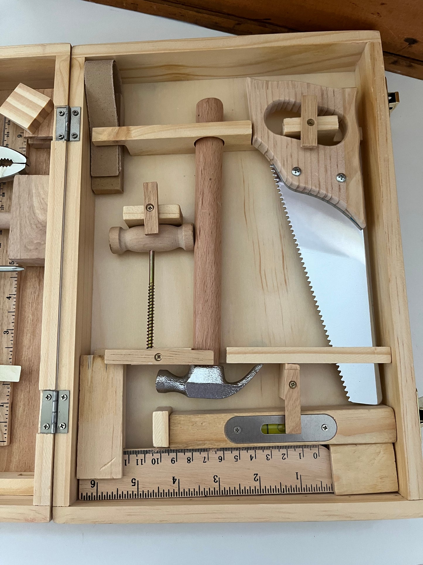 Educational Toy - Large size REAL TOOLS, in wooden case, 14 tool set!