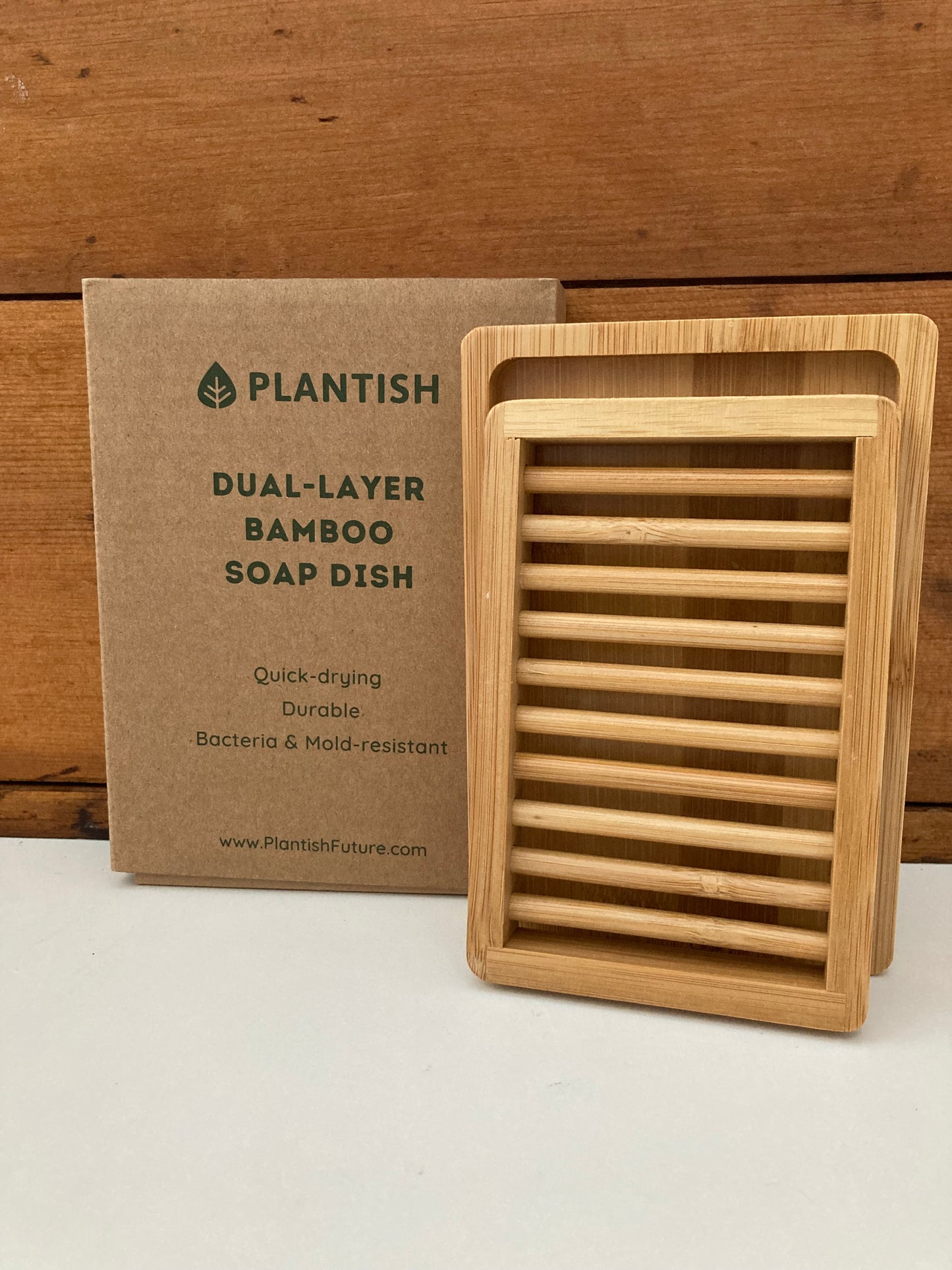 EcoHome - BAMBOO SOAP DISH with Drain pad