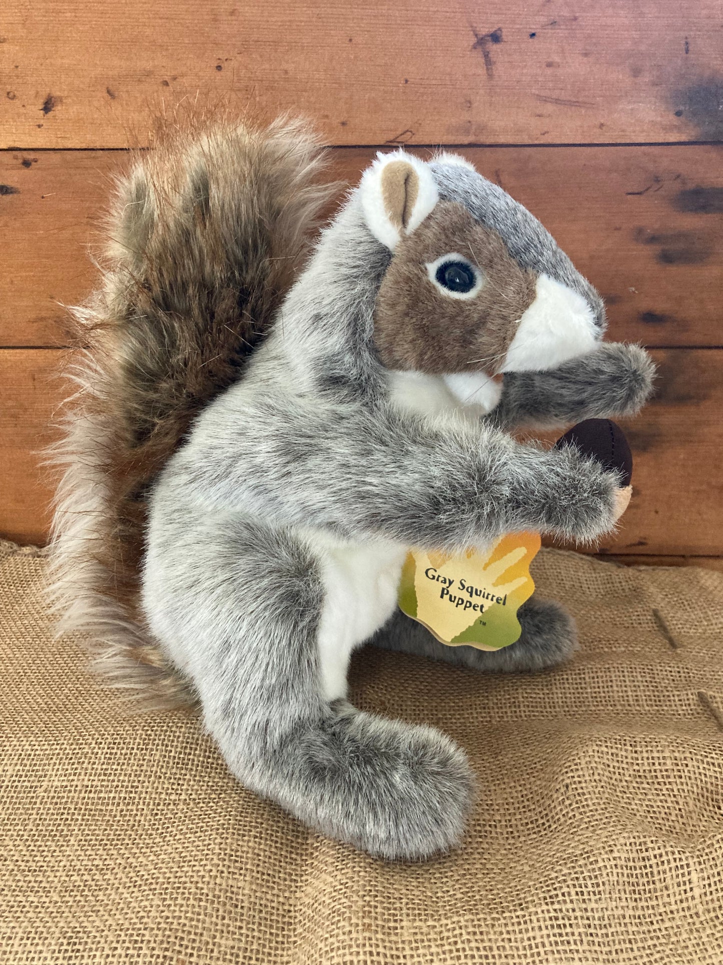 Soft Puppet Toy - GREY SQUIRREL Hand Puppet (Large)