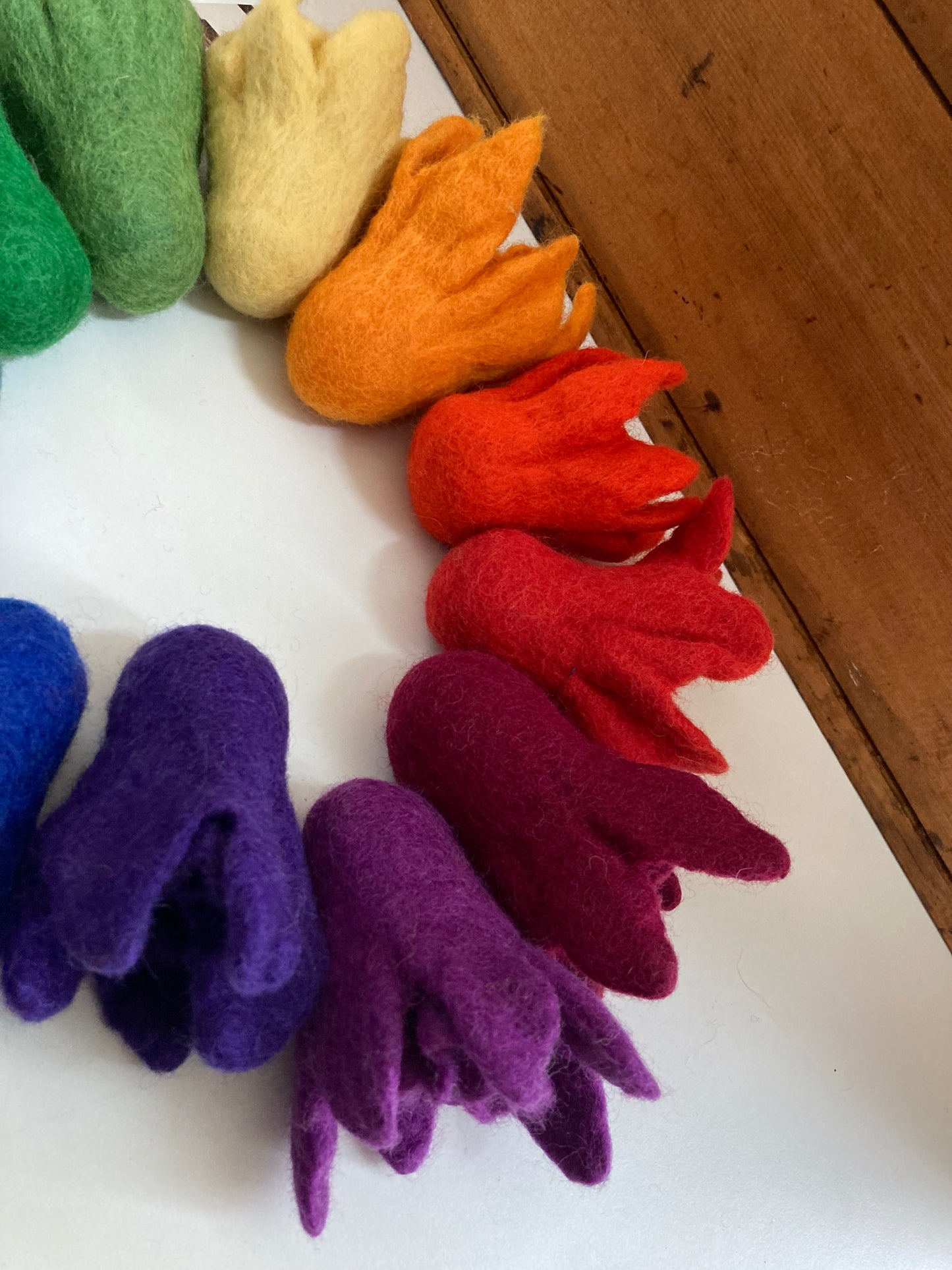 Wool Felted Toy - RAINBOW DAFFODILS... all 12!!