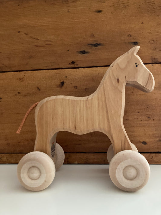 Jouet en bois, bébé - ROLL-a-LONG HORSE