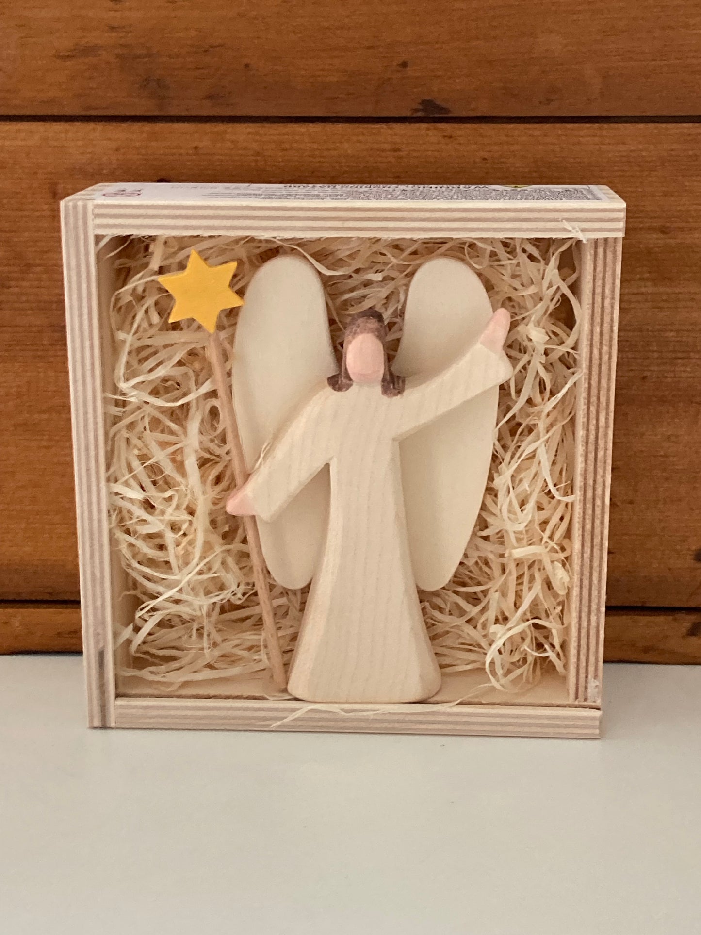 Wooden Toy - Ostheimer ANGEL WITH STAR STAFF (small size)