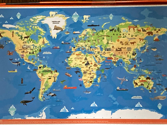 Puzzle - WORLD MAP,  Large size.