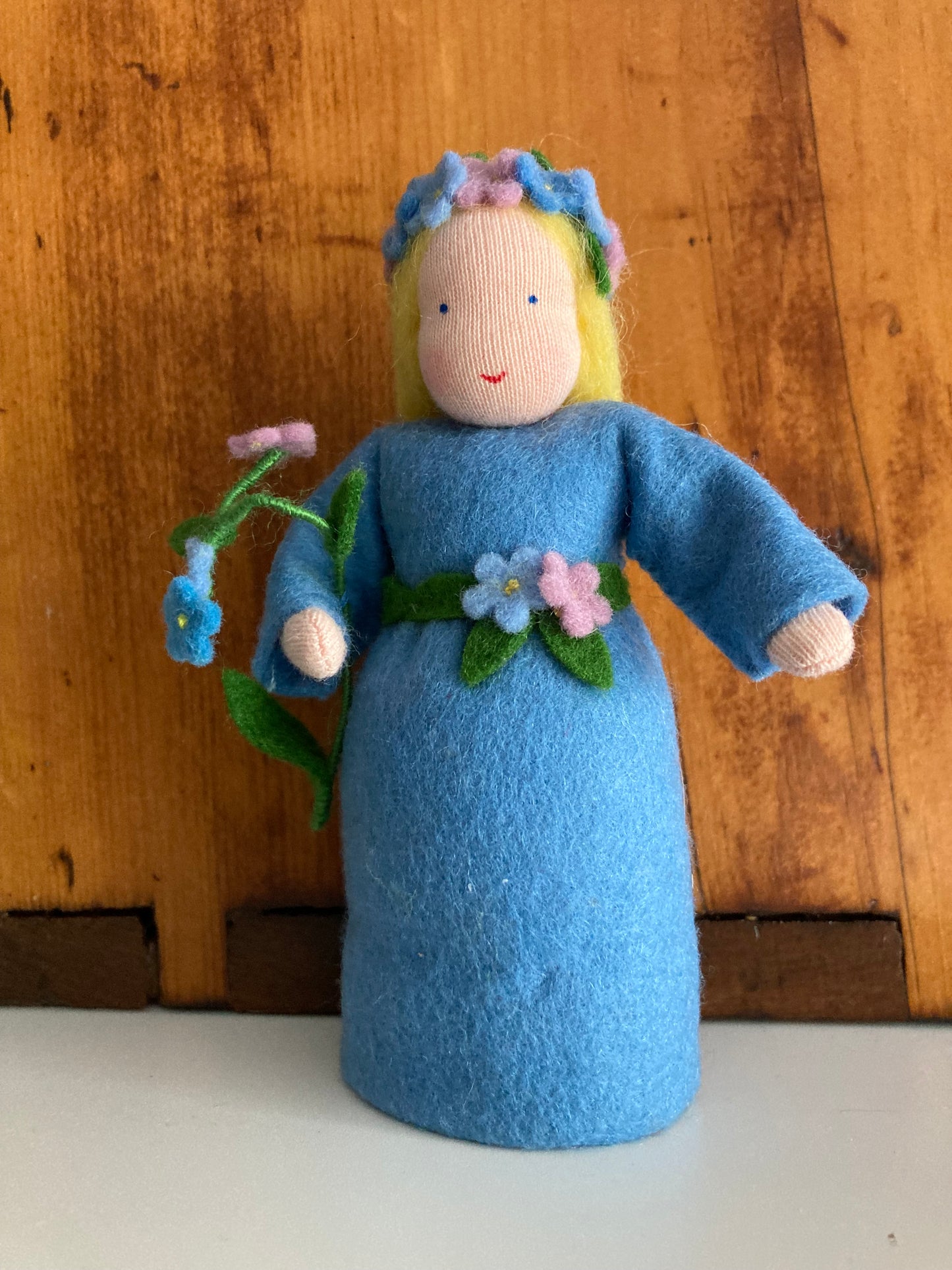 Waldorf Nature Table Doll - FORGET-ME-NOT FLOWER