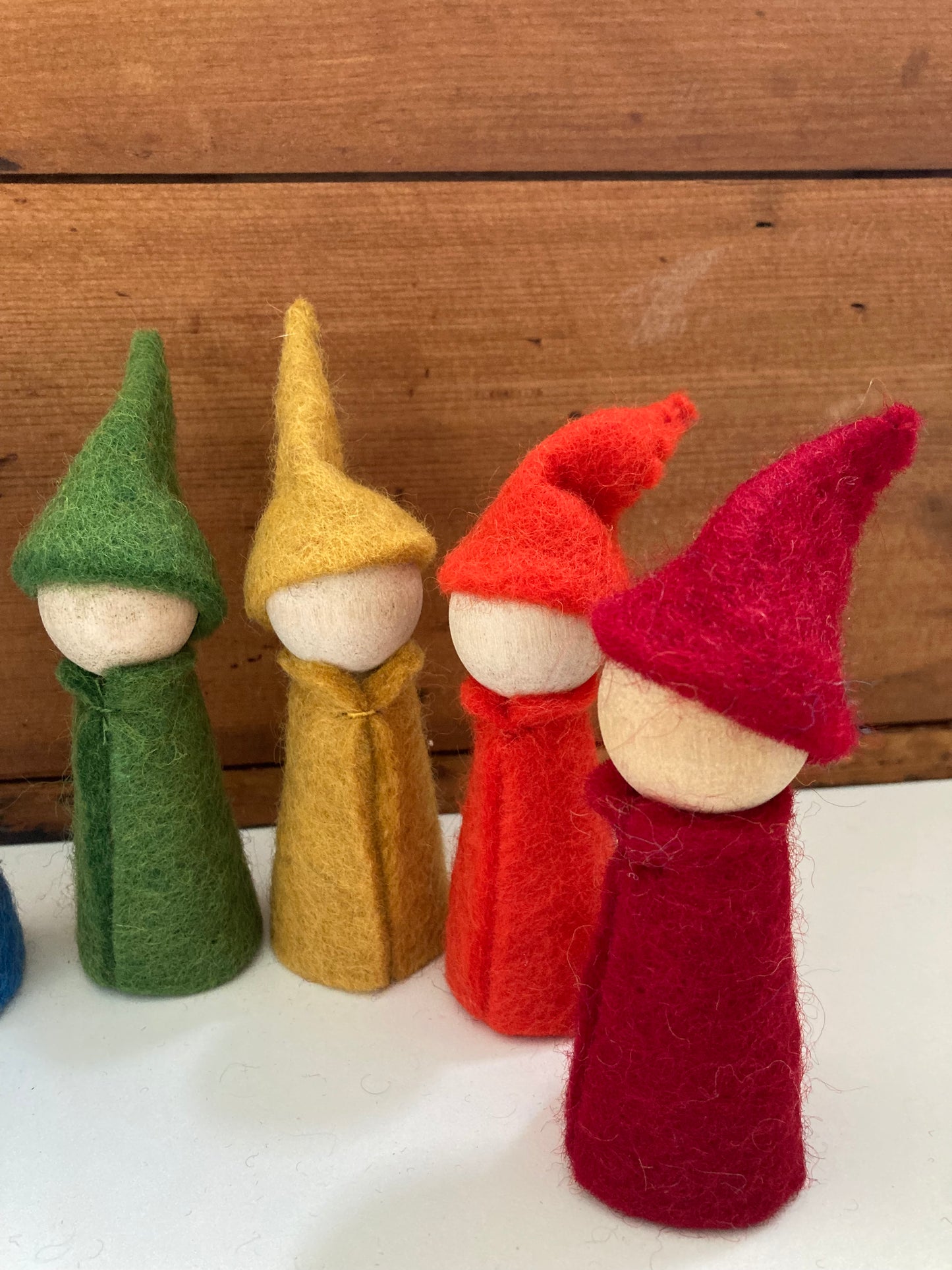 Wooden Toy for Dollhouse Play - RAINBOW GNOMES (all7!!)