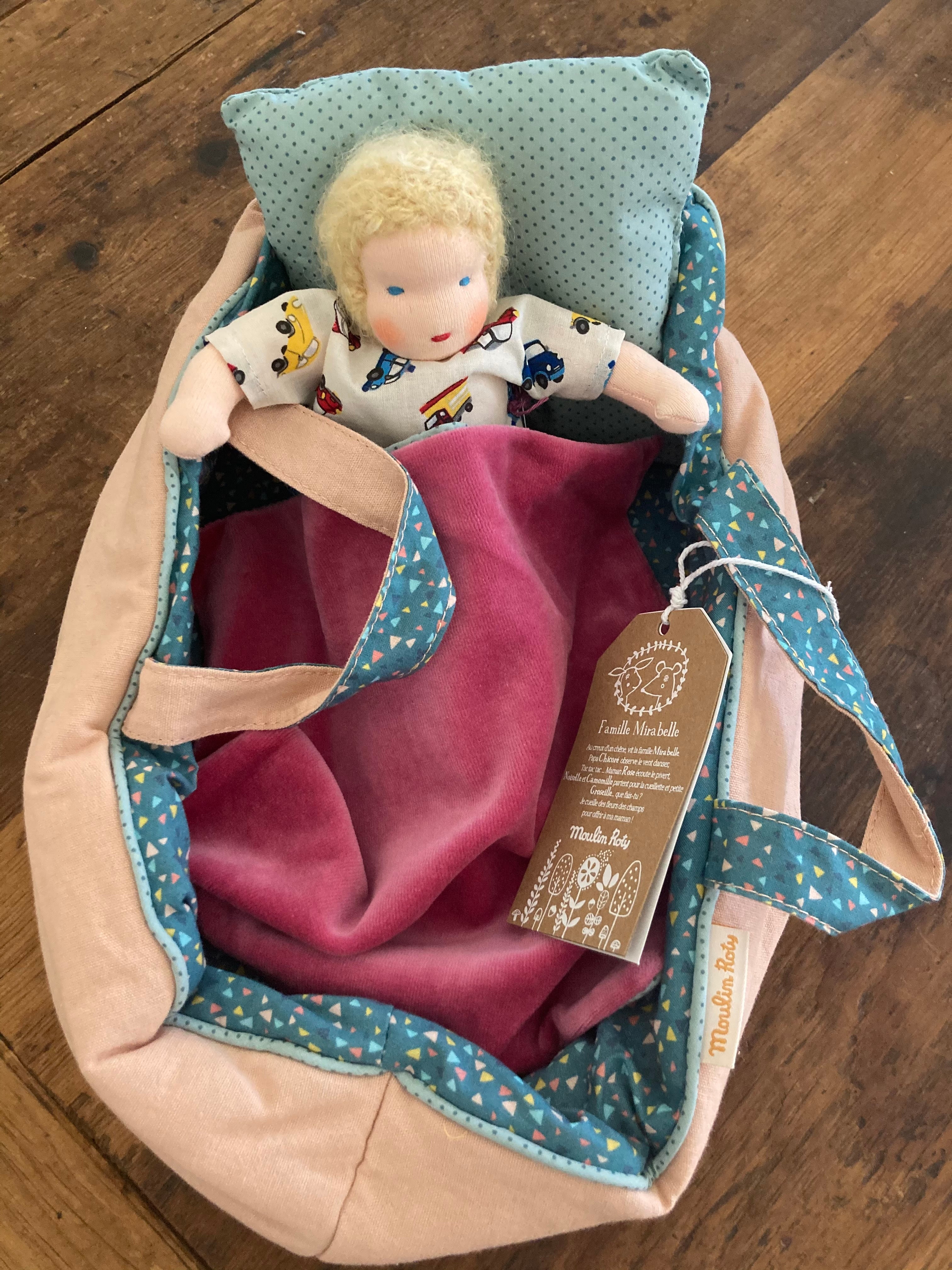 Dolls Beds and Carriers CARRYING COT Large size Gnomes Acorns