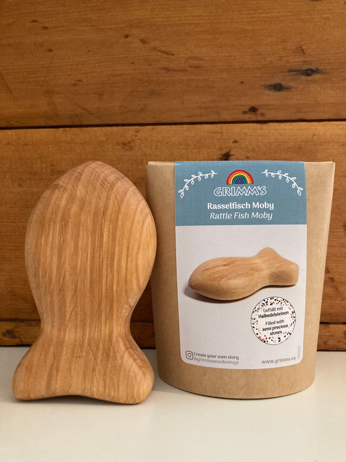 Wooden Toy, Baby - FISH shaped RATTLE