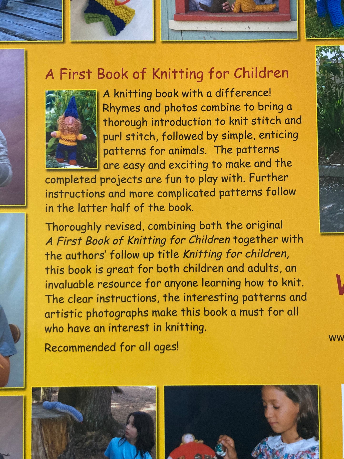 Crafting Resource Book - A FIRST BOOK OF KNITTING FOR CHILDREN