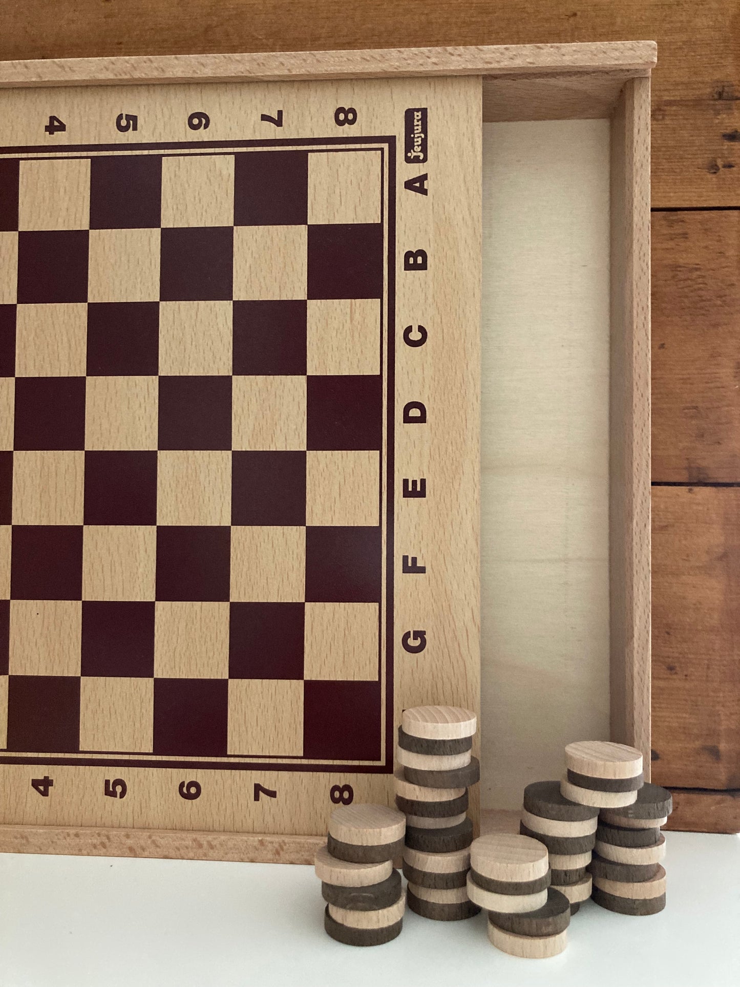 Wooden CHESS & CHECKERS BOARD SET