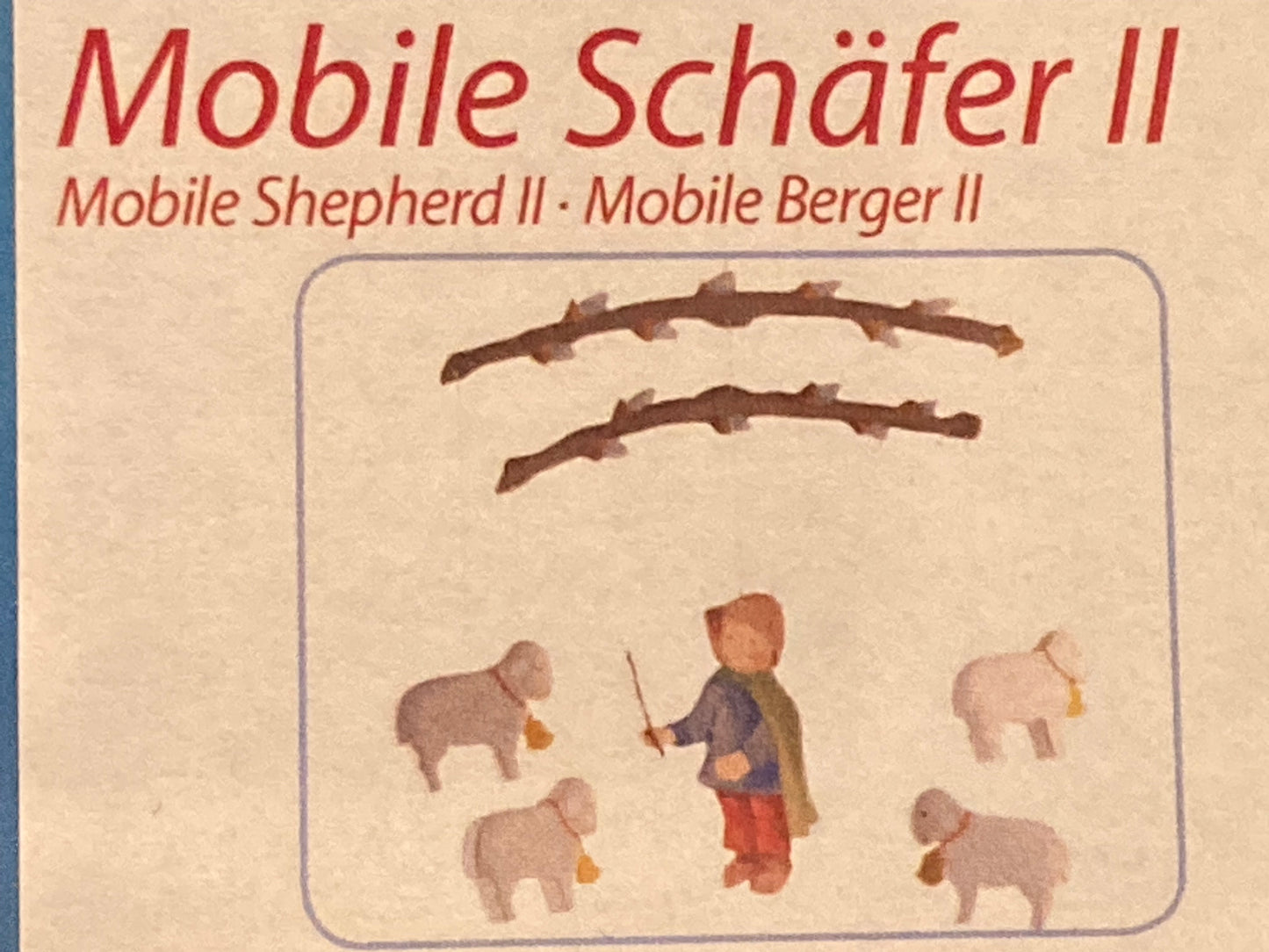 Wooden Mobile for Baby's Room - SHEPHERD BOY AND SHEEP