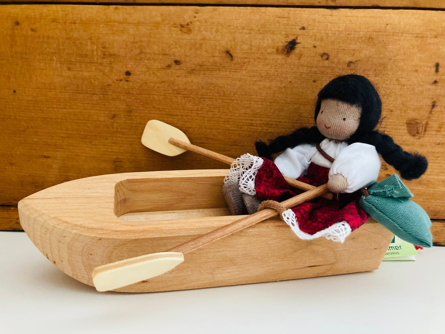 Wooden Dollhouse Toy - LIFEBOAT WITH TWO OARS