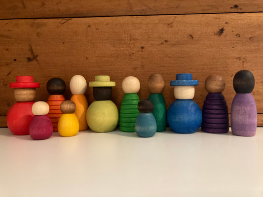 Wooden Toy by Grapat - FAMILY OF NINS, all 12!