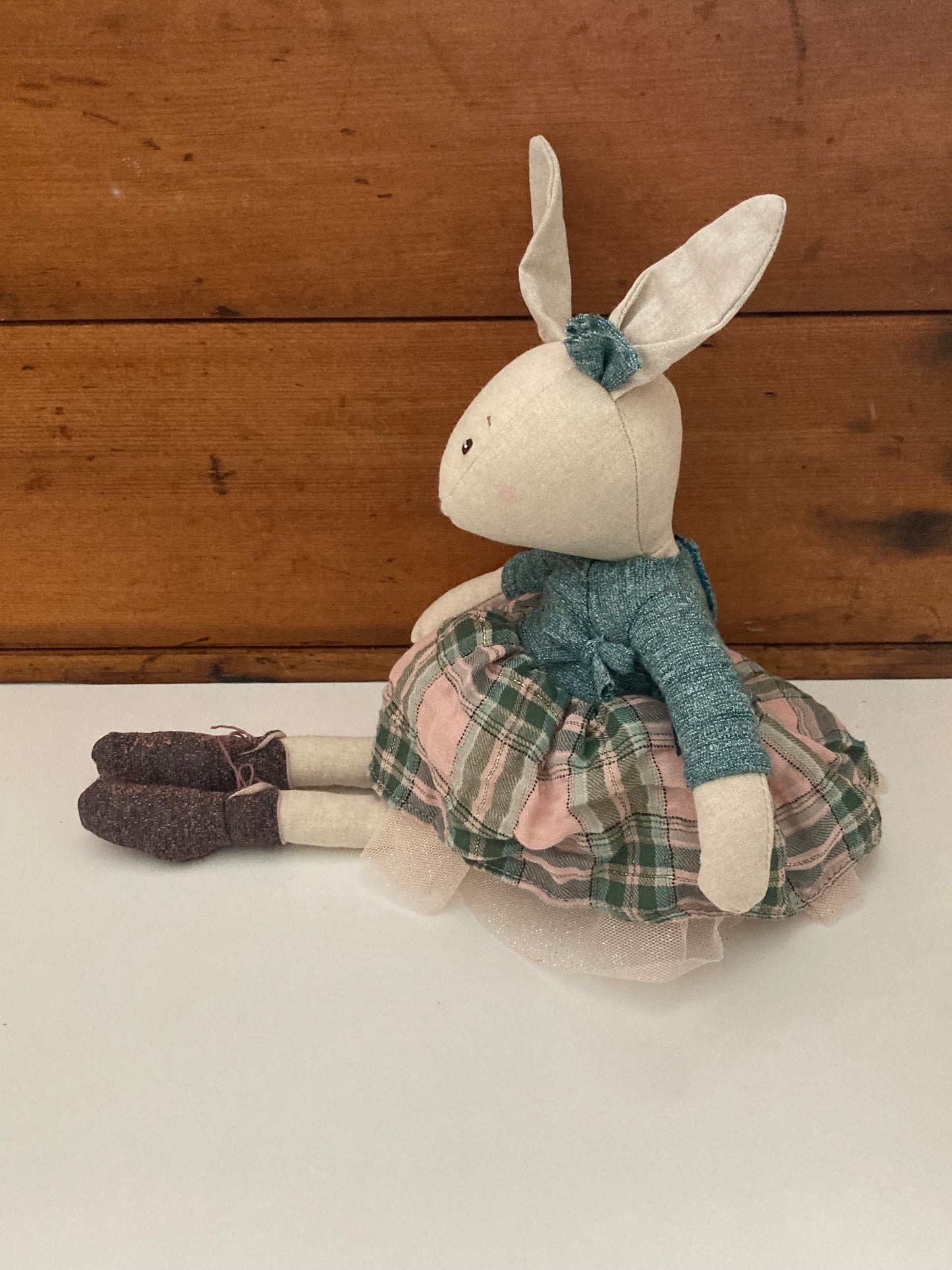 Soft Doll - RAG RABBIT DOLL, in a skirt (14 inches)