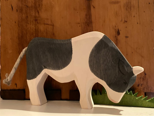 Wooden Dollhouse Play - BLACK AND WHITE OX