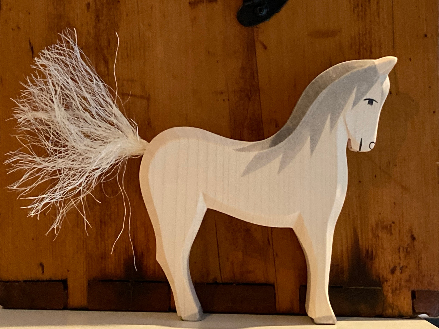 Wooden Dollhouse Play - HORSE, WHITE